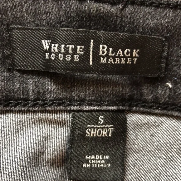 Black Denim Jeans White House Black Market waist 30-32 Short Length - Picture 2 of 15